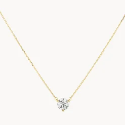 Best Laboratory-Grown Diamond 0.75ct Round Necklace in 10k Gold Gifts For Her | Luxe Gifting