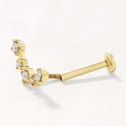 Online Laboratory-Grown Diamond Curve Climber Helix Single Stud Earring in 10k Gold Laboratory-grown Diamonds | Earrings