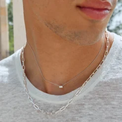 Fashion Laboratory-Grown Diamond 0.20ct Baguette Necklace in Silver Best Selling Gifts | Gifts For Her