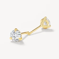 Hot Laboratory-Grown Diamond 0.75ct Round Stud Earrings in 10k Gold Gifts For Him | Gifts For Her