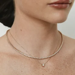 New Laboratory-Grown Diamond 4.00ct Tennis Necklace in 10k Gold Gifts For Her | Luxe Gifting