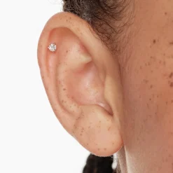 Fashion Laboratory-Grown Diamond 0.10ct Helix Single Stud Earring in Silver Laboratory-grown Diamonds | 925 Sterling Silver