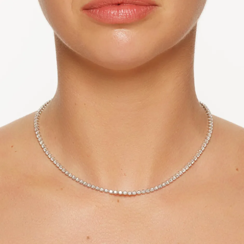 New Laboratory-Grown Diamond 4.00ct Tennis Necklace in 10k Gold Gifts For Her | Luxe Gifting