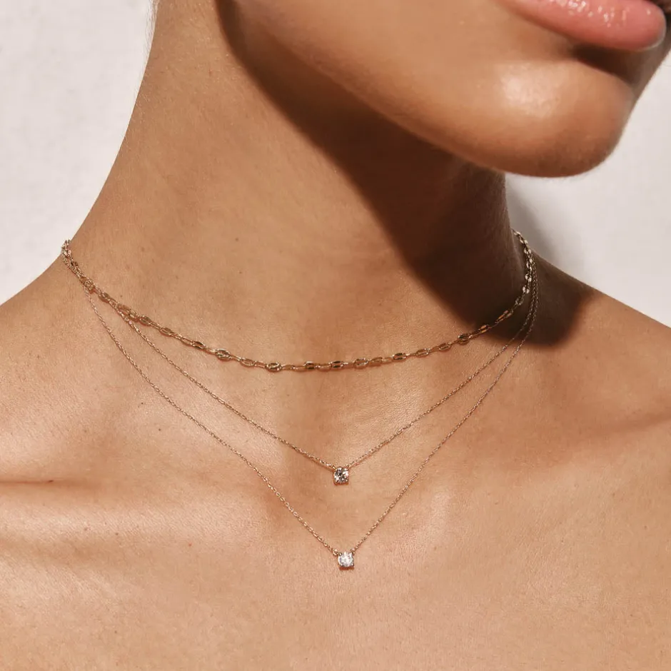 Outlet Laboratory-Grown Diamond 0.20ct Round Necklace in 10k Gold Best Selling Gifts | Gifts For Her