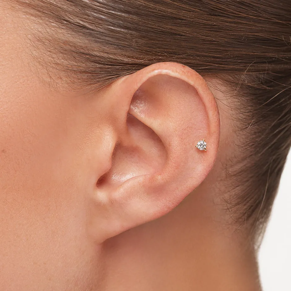 Hot Laboratory-Grown Diamond 0.20ct Helix Single Stud Earring in 10k Gold Gifts For Her | Laboratory-grown Diamonds