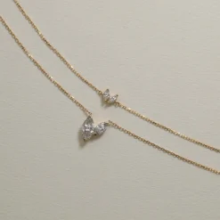 Sale Laboratory-Grown Diamond 0.70ct Double Marquise Necklace in 10k Gold Luxe Gifting | Laboratory-grown Diamonds