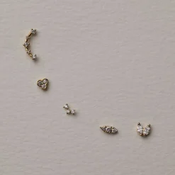 Online Laboratory-Grown Diamond Curve Climber Helix Single Stud Earring in 10k Gold Laboratory-grown Diamonds | Earrings