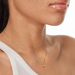 Outlet Laboratory-Grown Diamond 0.20ct Oval Necklace in 10k Gold Best Selling Gifts | Gifts For Her