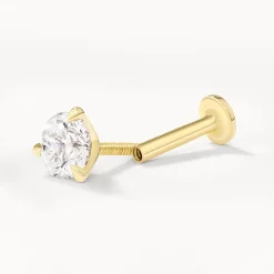 Hot Laboratory-Grown Diamond 0.20ct Helix Single Stud Earring in 10k Gold Gifts For Her | Laboratory-grown Diamonds