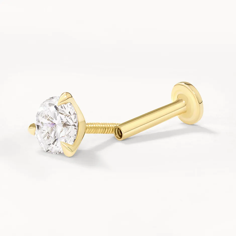 Hot Laboratory-Grown Diamond 0.20ct Helix Single Stud Earring in 10k Gold Gifts For Her | Laboratory-grown Diamonds