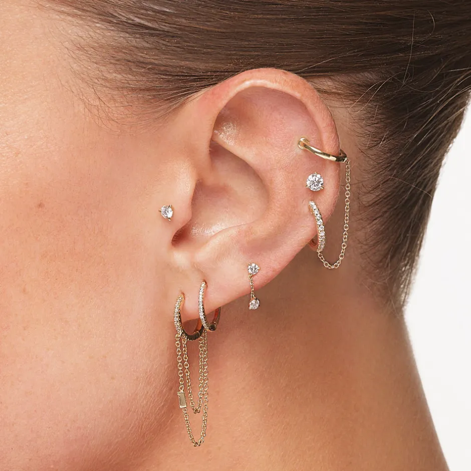 Hot Laboratory-Grown Diamond 0.20ct Helix Single Stud Earring in 10k Gold Gifts For Her | Laboratory-grown Diamonds