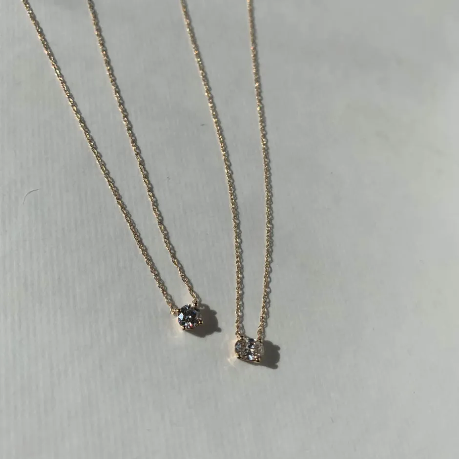 Outlet Laboratory-Grown Diamond 0.20ct Round Necklace in 10k Gold Best Selling Gifts | Gifts For Her