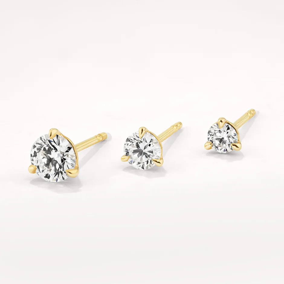 Hot Laboratory-Grown Diamond 0.75ct Round Stud Earrings in 10k Gold Gifts For Him | Gifts For Her