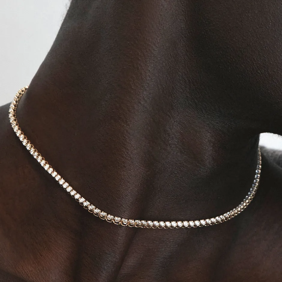 New Laboratory-Grown Diamond 4.00ct Tennis Necklace in 10k Gold Gifts For Her | Luxe Gifting