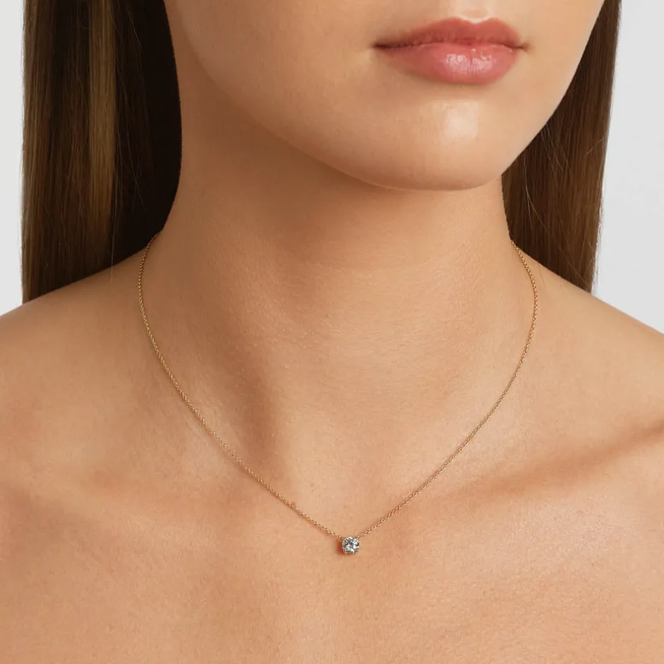 Outlet Laboratory-Grown Diamond 0.50ct Round Necklace in 10k Gold Gifts For Her | Luxe Gifting