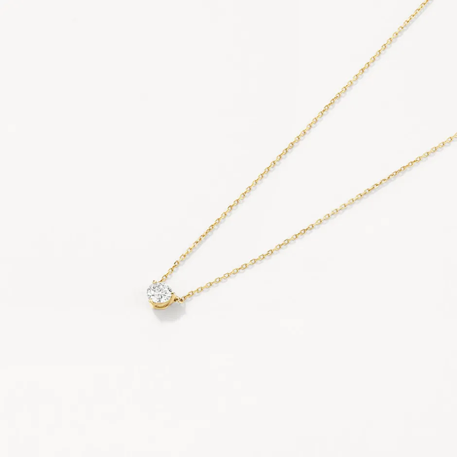 Outlet Laboratory-Grown Diamond 0.20ct Round Necklace in 10k Gold Best Selling Gifts | Gifts For Her