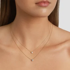 Outlet Laboratory-Grown Diamond 0.50ct Round Necklace in 10k Gold Gifts For Her | Luxe Gifting