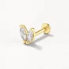 Fashion Laboratory-Grown Diamond Double Marquise Helix Single Stud Earring in 10k Gold Laboratory-grown Diamonds | Earrings