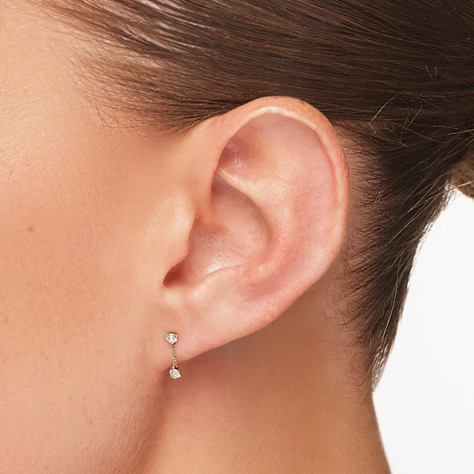Best Laboratory-Grown Diamond Drop Studs in 10k Gold Gifts For Her | Luxe Gifting