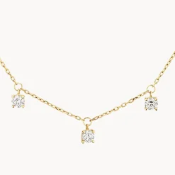 Sale Laboratory-Grown Diamond Floating Droplet Necklace in 10k Gold Luxe Gifting | Laboratory-grown Diamonds