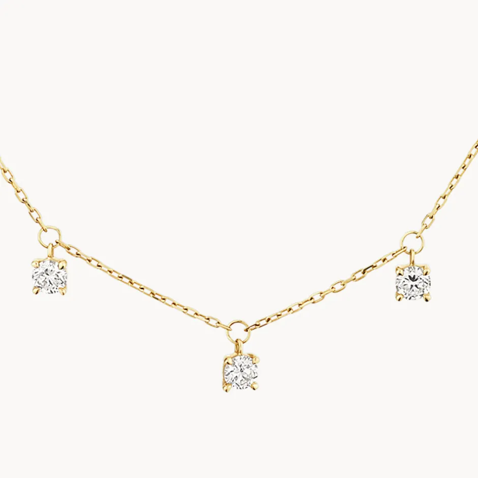 Sale Laboratory-Grown Diamond Floating Droplet Necklace in 10k Gold Luxe Gifting | Laboratory-grown Diamonds