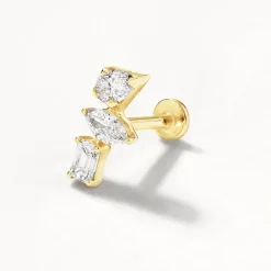 Sale Laboratory-Grown Diamond Fancy Trio Helix Single Stud Earring in 10k Gold Laboratory-grown Diamonds | Earrings