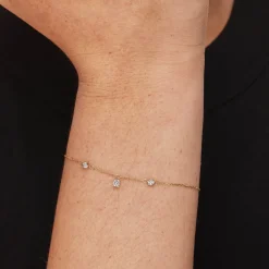 Hot Laboratory-Grown Diamond Floating Droplet Bracelet in 10k Gold Luxe Gifting | Laboratory-grown Diamonds
