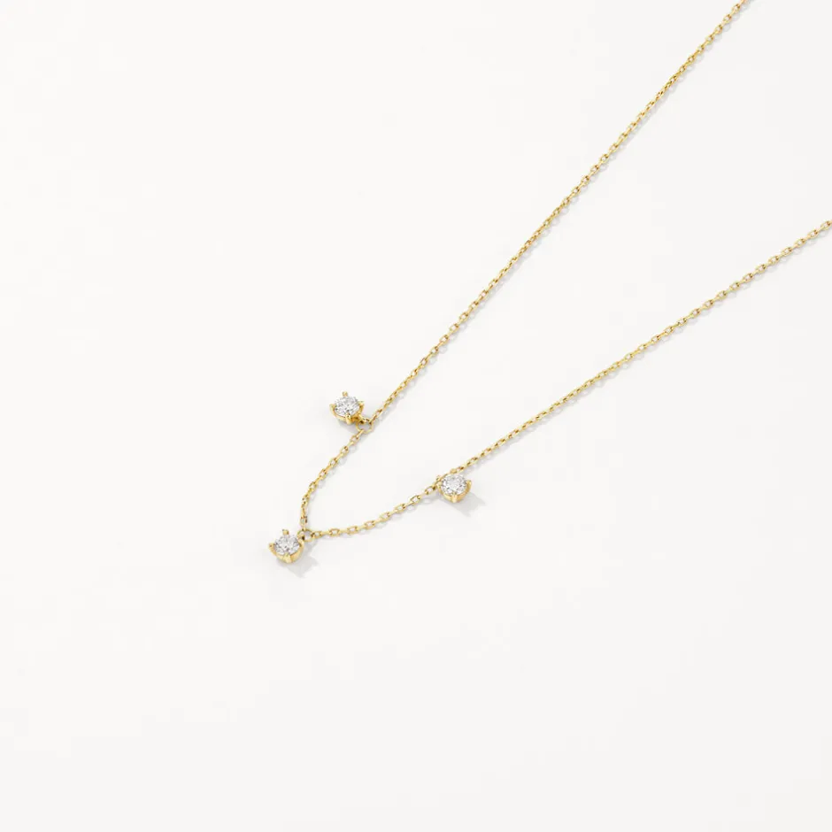 Sale Laboratory-Grown Diamond Floating Droplet Necklace in 10k Gold Luxe Gifting | Laboratory-grown Diamonds