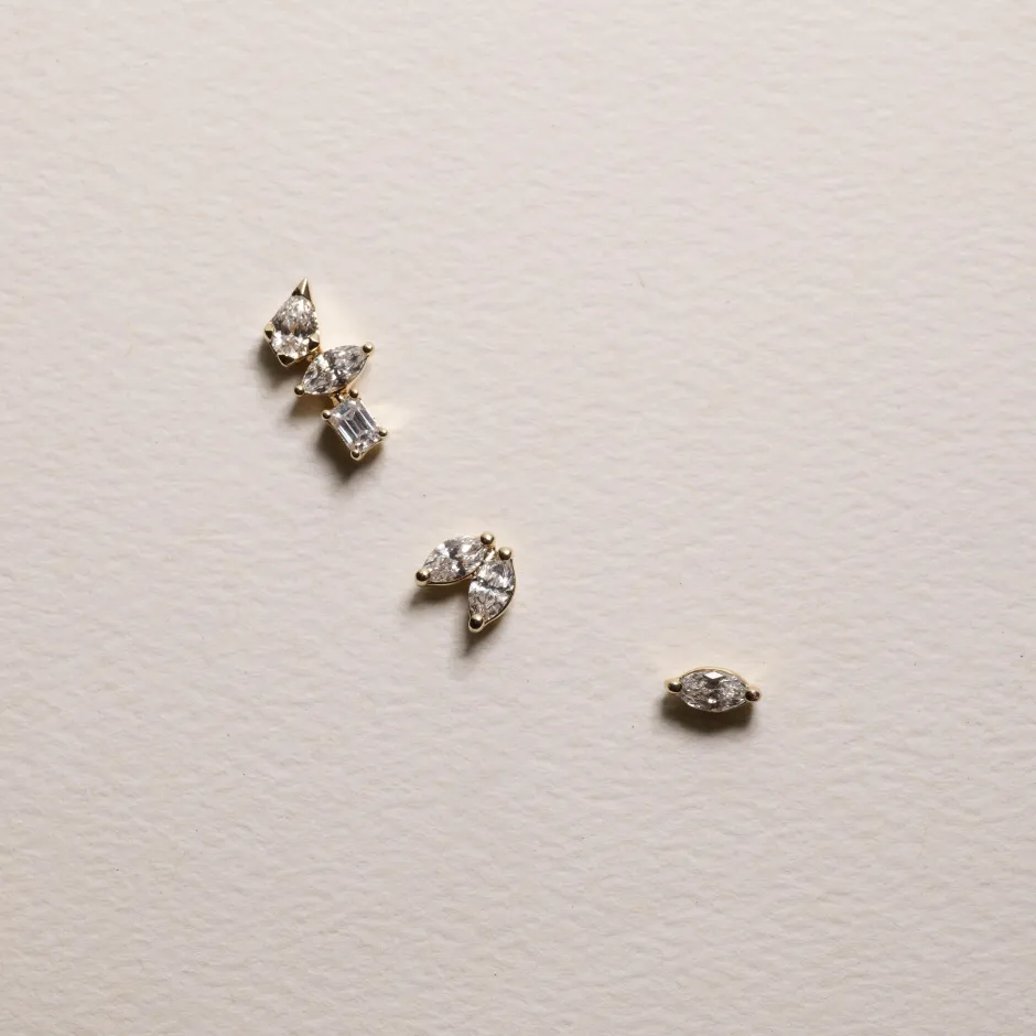 Sale Laboratory-Grown Diamond Fancy Trio Helix Single Stud Earring in 10k Gold Laboratory-grown Diamonds | Earrings