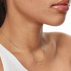 Sale Laboratory-Grown Diamond Floating Droplet Necklace in 10k Gold Luxe Gifting | Laboratory-grown Diamonds