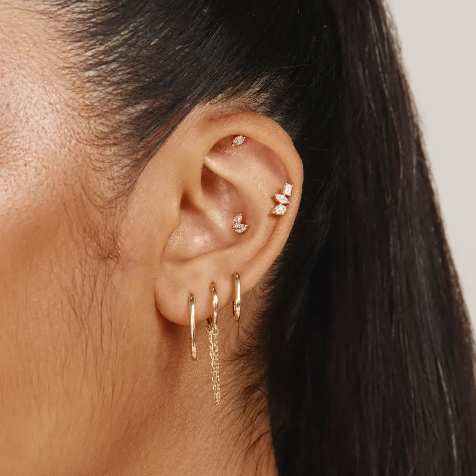 Sale Laboratory-Grown Diamond Fancy Trio Helix Single Stud Earring in 10k Gold Laboratory-grown Diamonds | Earrings