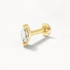 Fashion Laboratory-Grown Diamond Marquise Helix Single Stud Earring in 10k Gold Laboratory-grown Diamonds | Earrings
