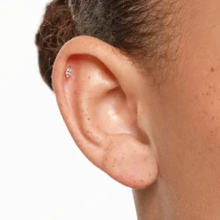 Fashion Laboratory-Grown Diamond Marquise Helix Single Stud Earring in 10k Gold Laboratory-grown Diamonds | Earrings