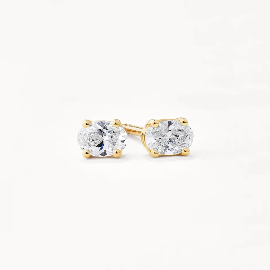 Clearance Laboratory-Grown Diamond Oval Stud Earrings in 10k Gold Best Selling Gifts | Bridal Gifts