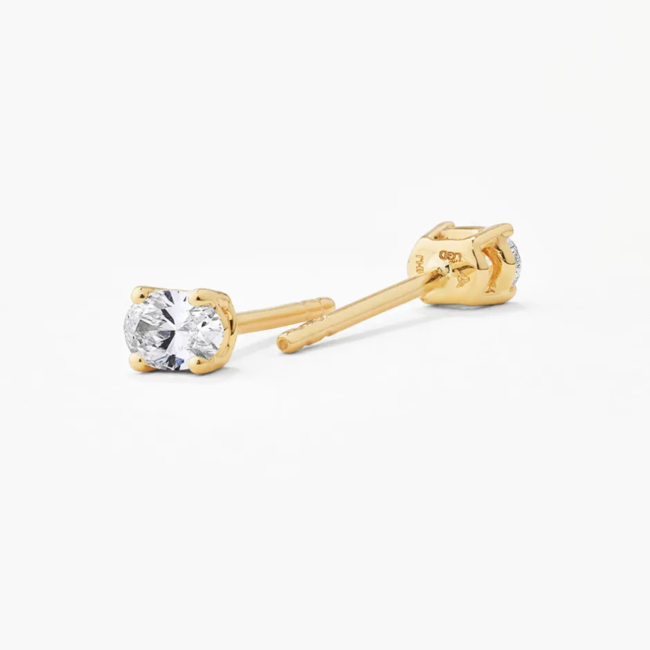 Clearance Laboratory-Grown Diamond Oval Stud Earrings in 10k Gold Best Selling Gifts | Bridal Gifts