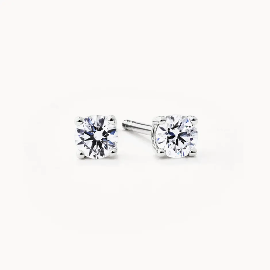 Fashion Laboratory-Grown Diamond Round Stud Earrings in Silver Best Selling Gifts | Gifts For Him