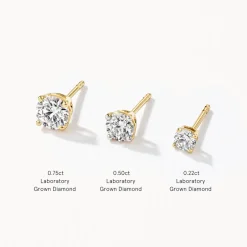 Outlet Laboratory-Grown Diamond Round Stud Earrings in 10k Gold Best Selling Gifts | Gifts For Him