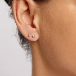 Fashion Laboratory-Grown Diamond Round Stud Earrings in Silver Best Selling Gifts | Gifts For Him