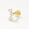 Clearance Laboratory-Grown Diamond Trio Bar Helix Single Stud Earring in 10k Gold Laboratory-grown Diamonds | Earrings