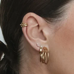 Clearance Laboratory-Grown Diamond Trio Bar Stud Earrings in 10k Gold Gifts For Her | Laboratory-grown Diamonds