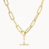 Best Large Paperclip Toggle Necklace in Gold Under $500 | 18k Fine Gold Plated