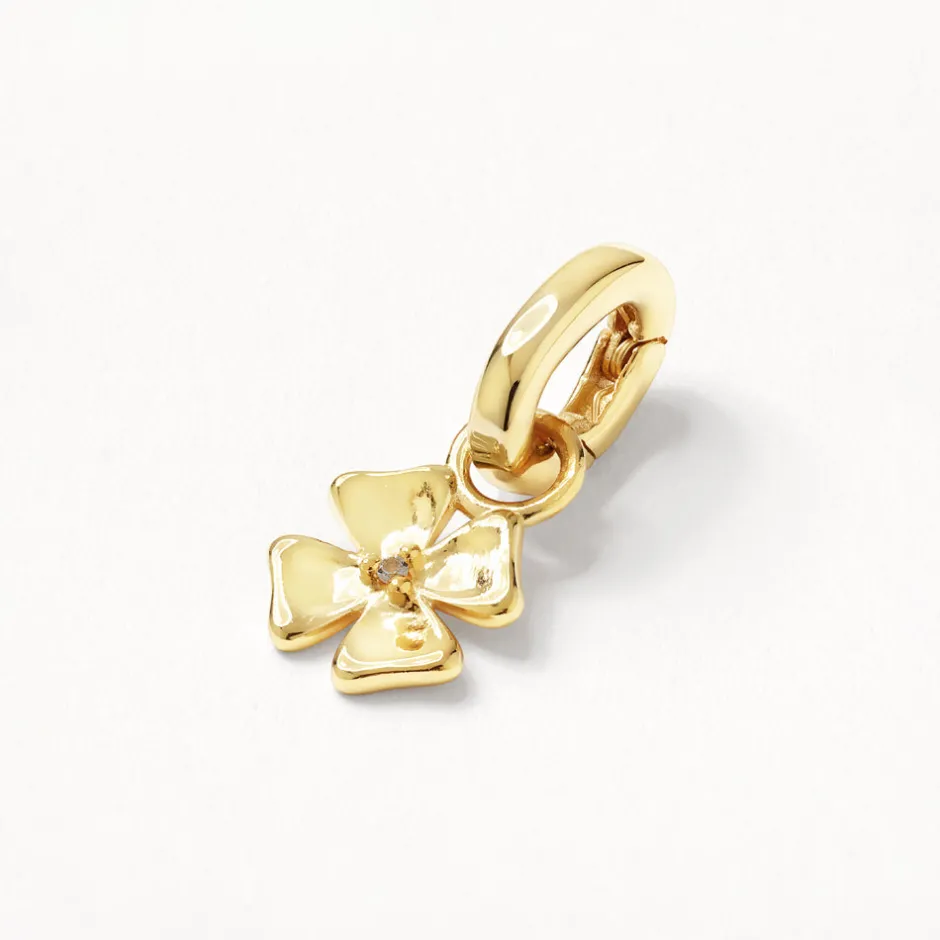 Online Lucky Clover Charm Pendant in Gold 18k Fine Gold Plated | Personalisation