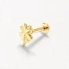 Fashion Lucky Clover Helix Single Stud in 10k Gold Earrings | Studs