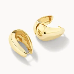 Sale Maxi Drop Dome Hoops in Gold 18k Fine Gold Plated | Earrings