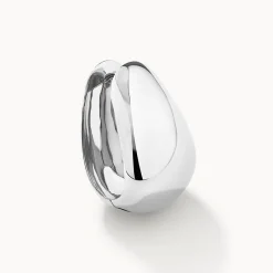New Maxi Drop Dome Hoops in Silver 925 Sterling Silver | Earrings