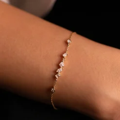 Best Medley x Dinnara Lab-Grown Diamond 0.25ct Station Bracelet in 10k Gold Luxe Gifting | Laboratory-grown Diamonds