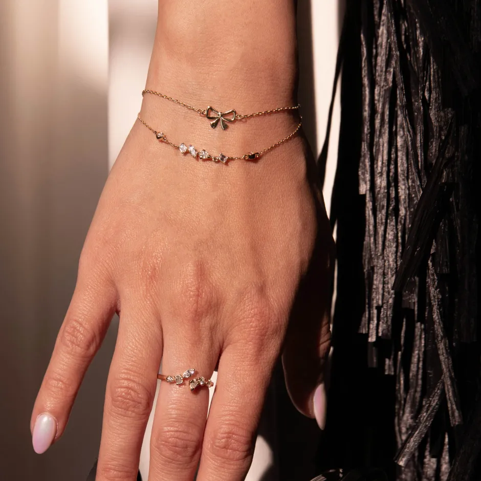 Best Medley x Dinnara Lab-Grown Diamond 0.25ct Station Bracelet in 10k Gold Luxe Gifting | Laboratory-grown Diamonds