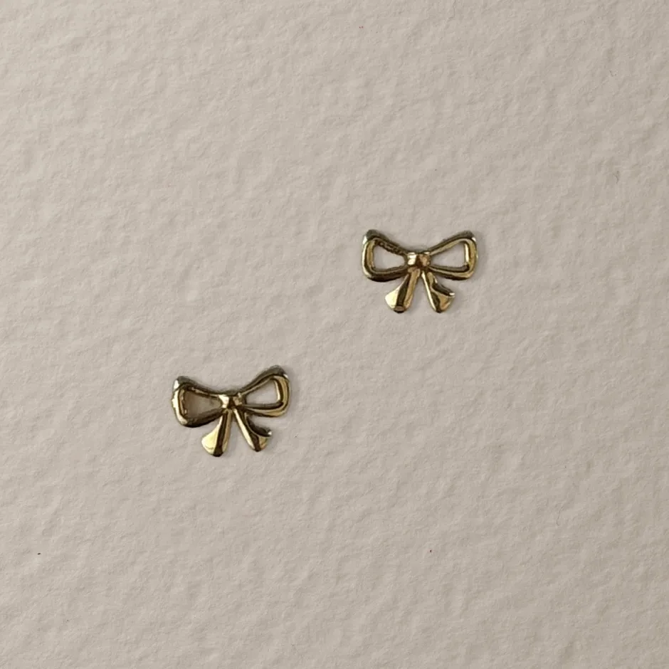 Sale Medley x Dinnara Micro Bow Stud Earrings in 10k Gold Symbolic Jewellery | Earrings