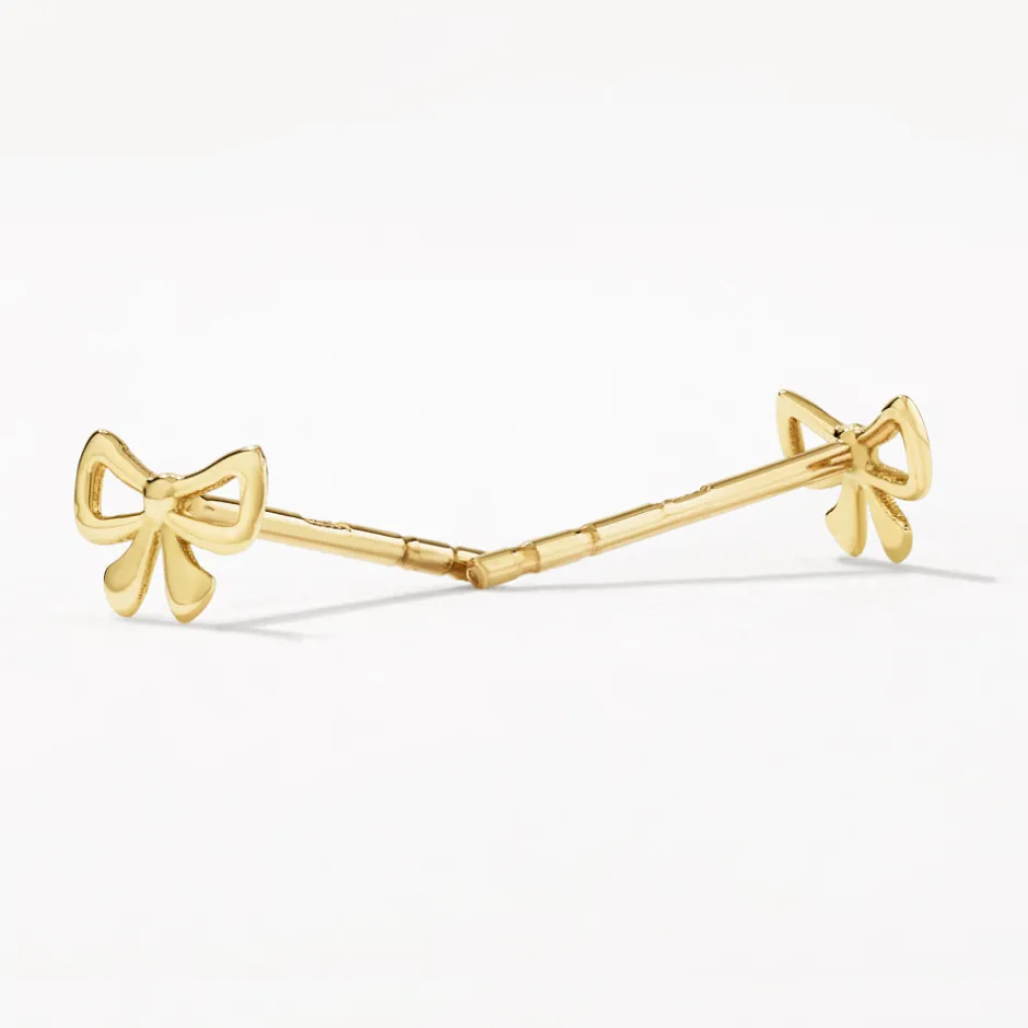 Sale Medley x Dinnara Micro Bow Stud Earrings in 10k Gold Symbolic Jewellery | Earrings