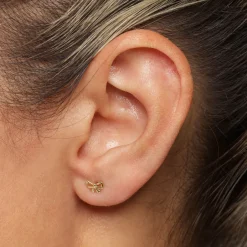 Sale Medley x Dinnara Micro Bow Stud Earrings in 10k Gold Symbolic Jewellery | Earrings